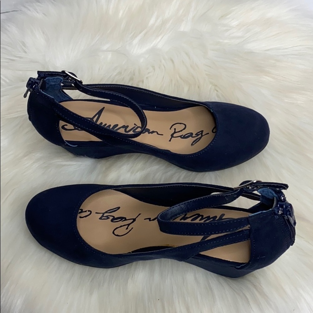 American Rag Navy Blue wedges shoes size 5.5 M - Picture 6 of 9